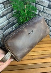 Guard Antik Kahverengi Unisex Hakiki Deri El Çantası P1792 - 3