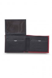 Guard Mat Kırmızı - Siyah Yatay Hakiki Deri Cüzdan P1336 - 4