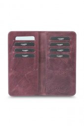 Guard Antik Bordo Telefon Girişli El Portföyü Hakiki Deri P3028 - 2