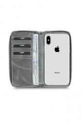 Guard Antik Gri Fermuarlı Portföy Cüzdan Hakiki Deri P3016 thumbnail 3