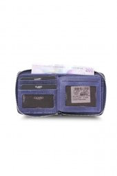 Guard Antik Lacivert Fermuarlı Yatay Mini Hakiki Deri Cüzdan Erkek / Kadın P2265 - 3