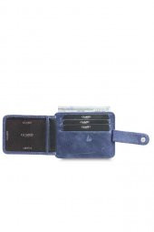 Guard Dikey Crazy Lacivert Hakiki Deri Kartlık Erkek / Kadın P5171 - 3