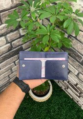 Guard Antik Lacivert Patlı Tasarım Deri Kartlık Erkek / Kadın P5239 - 2