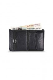 Guard Orta Çift Pisotlu, Bozuk Para Gözlü Siyah Erkek Cüzdan Hakiki Deri P703 thumbnail 2