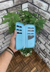 Guard Turkuaz Safiano Fermuarlı Portföy Cüzdan Hakiki Deri P3016 - 5