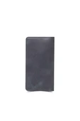 Guard Antik Siyah Telefon Girişli Hakiki Deri Erkek/Kadın Portföy Cüzdan P3047 - 9