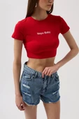 Nepo Baskılı Crop T-Shirt - 4