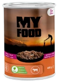 MY FOOD 12 ADET JÖLELİ PARÇA ETLİ YETİŞKİN KEDİ YAŞ MAMASI BİFTEKLİ - 1