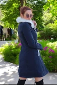 Kaşlık Kaşmir Kaşe Kadın Kaban - 5