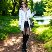 Kışlık Kapüşonlu Uzun Şişme Kadın Mont thumbnail 3