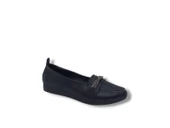 Zerhan 458 Kadın Siyah Taşlı Pırıltılı Babet Ayakkabı thumbnail 2