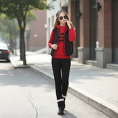 Kışlık Sevgili Kombini Şık Kadın Üçlü Eşofman thumbnail 2