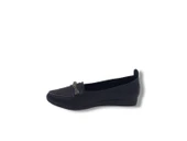 Zerhan 458 Kadın Siyah Taşlı Pırıltılı Babet Ayakkabı thumbnail 3