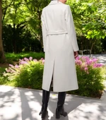 Kışlık Düğme Detaylı Kaşmir Kaşe Kaban - 2