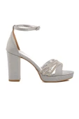 Ayakmod Gümüş  Kadın Abiye Ayakkabı 655328 Z - 1