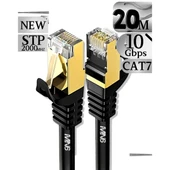 MN6 M109f Cat7 Kablo 20 Metre/10gbps-50 Mikron Altın Kaplama/STP/Cat7 Ethernet Kablosu - 1