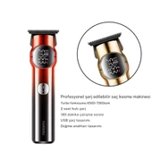 Dearling RF-101 Profesyonel Saç & Sakal Düzeltici – Turbo Güç, LCD Ekran - 4