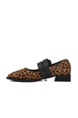 Ayakmod Taba Leopaer Desenli Kemerli Kadın Babet 458324 Z - 2