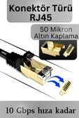 MN6 M109F 20 Metre Cat7 Kablo/Bakır Tel-50 Mikron Altın Kaplama-10Gbps/STP/20 Metre Cat7 Ethernet Kablosu thumbnail 8