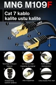 MN6 M109f Cat7 Kablo 15 Metre/Bakır Tel-10GBps-50 Mikron Altın Kaplama/STP/15 Metre Cat7 Ethernet Kablosu - 6