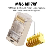 MN6 M117XF Cat6 jack/90 Adet-Metal EZ/Yeni Nesil rj45 cat6-8P/8C AÇIK UÇLU/Cat6 Konnektör - 2