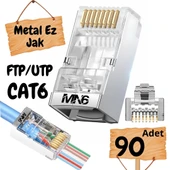 MN6 M117XF Cat6 jack/90 Adet-Metal EZ/Yeni Nesil rj45 cat6-8P/8C AÇIK UÇLU/Cat6 Konnektör - 1