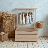 wooden destinty AHŞAP KASA - BEBEK KIRK SEPETİ - BABY SHOWER SEPETİ - 1