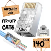 MN6 M117XF Cat6 jack/140 Adet-Metal EZ/Yeni Nesil rj45 cat6-8P/8C AÇIK UÇLU/Cat6 Konnektör - 1