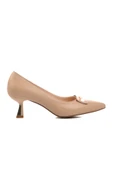 Ayakmod Bej Cilt Kadın Topuklu Ayakkabı 357101 Z - 1