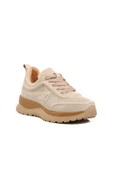 Ayakmod Bej Hakiki Deri Kadın Spor Ayakkabı D1 Z - 3