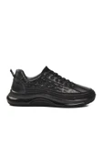 Ayakmod Siyah Hakiki Deri Erkek Sneaker 1004 M - 1