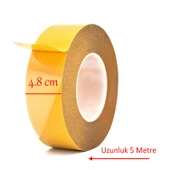 Halı Kilim Paspas Kaymaz Bant 48 mm X 5 Mt Çift Taraflı Yapışkan Toplanma Önleyici Bandı 2 Adet - 2