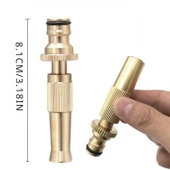 Ayarlanabilir Metal Sulama Başlığı Sarı Renk Hortum Bağlantı Aparatlı Sök Tak Bahçe Araba Yıkama - 2