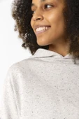 Jennie ExtraL Beyaz Kırçıllı Kadın Crop Kapşonlu - 3
