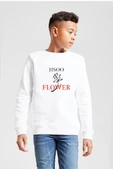 Jisoo Flower Beyaz Çocuk 2ip Sweatshirt thumbnail 1