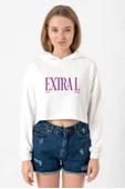 Jennie ExtraL Ekru Kadın Crop Kapşonlu thumbnail 1