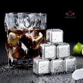 Perlotus 4’lü Paslanmaz Çelik Viski Taşı Sulandırmadan Soğutma Buz Küpleri - 6