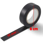 Siyah Elektrikçi Bandı İzole Elektirik Bant Elektrik Bandı Pvc 9 Metre 19 mm thumbnail 2