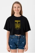 Romania Coat Arms Siyah Kadın Crop Tshirt thumbnail 1
