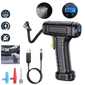DİJİTAL ŞARJLI KABLOSUZ TAŞINABİLİR LASTİK HAVA POMPASI KOMPRESÖRÜ 120PSİ IŞIKLI - 1