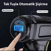 DİJİTAL ŞARJLI KABLOSUZ TAŞINABİLİR LASTİK HAVA POMPASI KOMPRESÖRÜ 120PSİ IŞIKLI - 2