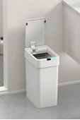 Sensörlü Otomatik Slim Çöp Kovası 9 Litre Plastik Beyaz Yerli Üretim - 1