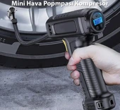 DİJİTAL ŞARJLI KABLOSUZ TAŞINABİLİR LASTİK HAVA POMPASI KOMPRESÖRÜ 120PSİ IŞIKLI - 7