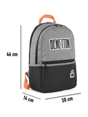 United Colors Of Benetton Gri-Siyah Unisex Sırt Çantası 03857 - 3