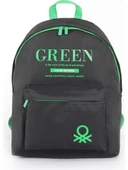 United Colors Of Benetton Siyah-Yeşil Unisex Okul Çantası 03805 - 1