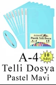 Telli Dosya Plastik A4 10 lu 1 Paket Poşet Dosyalara Uyumlu Ekonomik Kaliteli Şeffaf Kapak Telli Dosya Okul Büro Ofis - 11