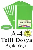 Telli Dosya Plastik A4 10 lu 1 Paket Poşet Dosyalara Uyumlu Ekonomik Kaliteli Şeffaf Kapak Telli Dosya Okul Büro Ofis - 2