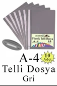 Telli Dosya Plastik A4 10 lu 1 Paket Poşet Dosyalara Uyumlu Ekonomik Kaliteli Şeffaf Kapak Telli Dosya Okul Büro Ofis - 4