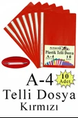 Telli Dosya Plastik A4 10 lu 1 Paket Poşet Dosyalara Uyumlu Ekonomik Kaliteli Şeffaf Kapak Telli Dosya Okul Büro Ofis - 5