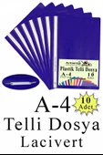 Telli Dosya Plastik A4 10 lu 1 Paket Poşet Dosyalara Uyumlu Ekonomik Kaliteli Şeffaf Kapak Telli Dosya Okul Büro Ofis - 6